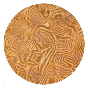 Louis De Poortere Meditation Coral 9226 Jelly Gold Washable Polyester Flatweave Round Eco-Rug-Louis De Poortere-Rug Love - The Most Loved Rug Store
